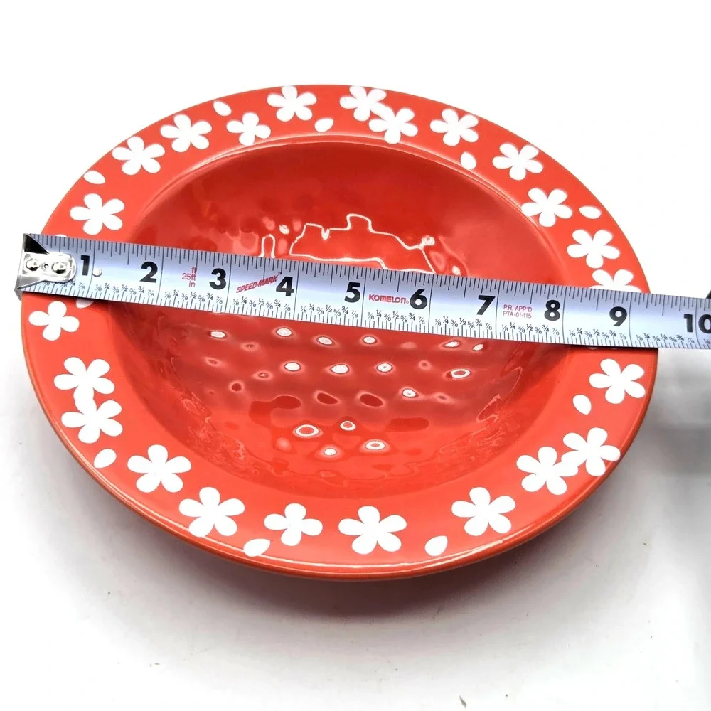 Temp-tations by Tara - Field of Flowers  - ORANGE  Rimmed Soup‎ Bowl  -  18 oz.